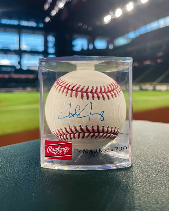 Baseball signed by Rangers third baseman Josh Jung