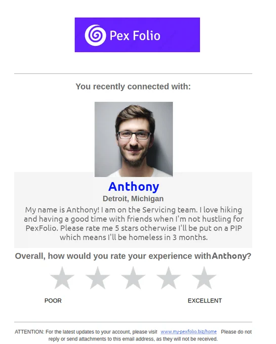 A totally fake survey request.