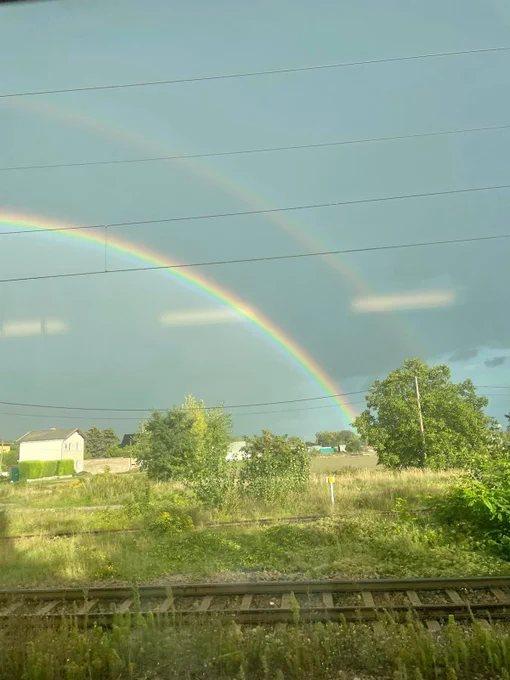 Rainbow on the way home.
