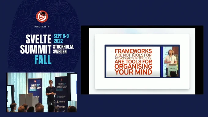 Slide: Frameworks are not tools for organising your code, they are tools for organising your mind