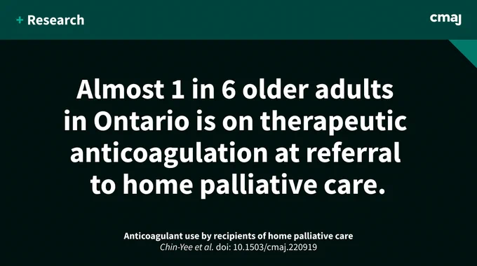 Almost 1 in 6 older adults in Ontario is on therapeutic anticoagulation at referral to home palliative care.