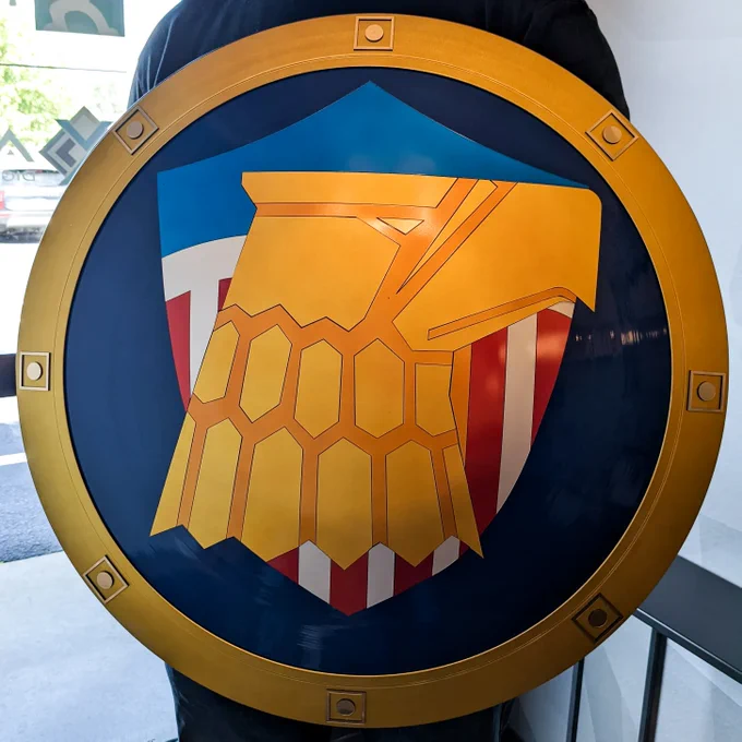custom gold shield made by Comic sandwiches and in American style