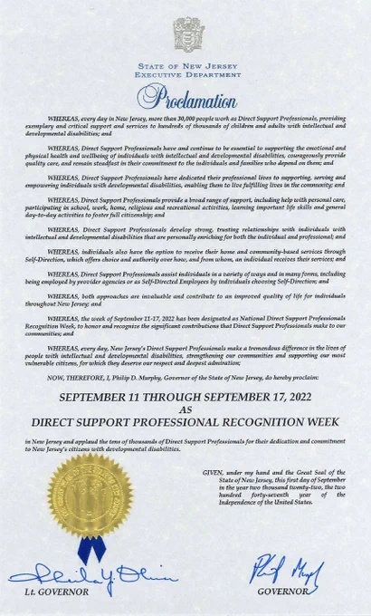 Direct Support Professionals Recognition Week 2022 proc
