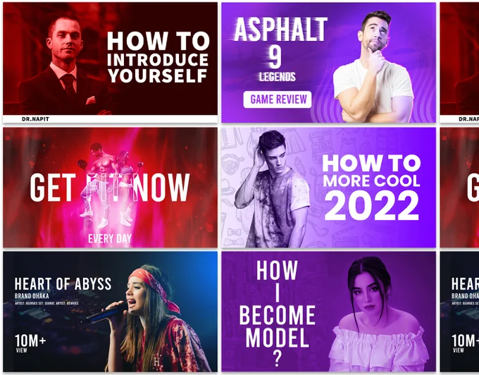 youtube thumbnails design or thumbnails folio