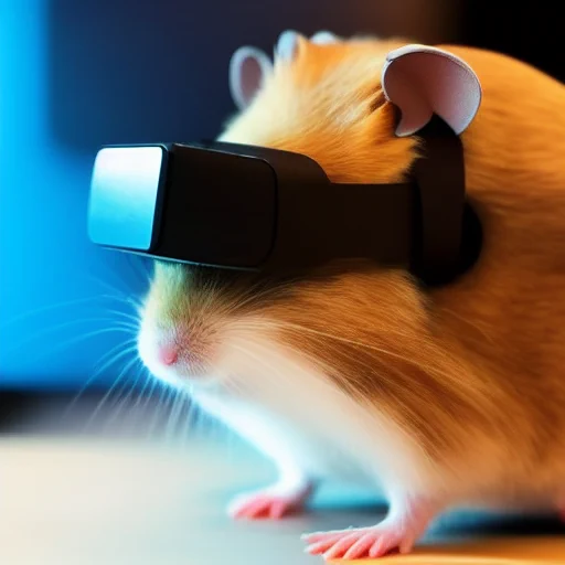 A hamster wearing a VR HMD.