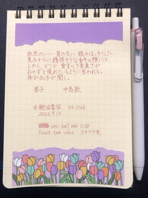 uniballoneのCoral、ピーチカヌレ色、イチジク色、ベージュロゼ色を比較して、イチジク色を採用♪