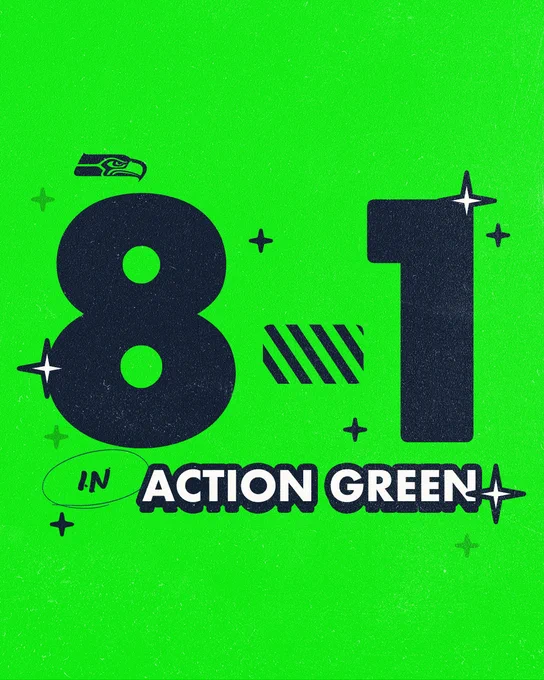 We're 8-1 in action green.