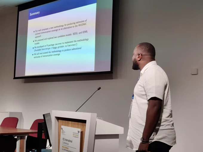 Dr Chigozie Edson Utazi at the 2022 Royal Statistical Society conference