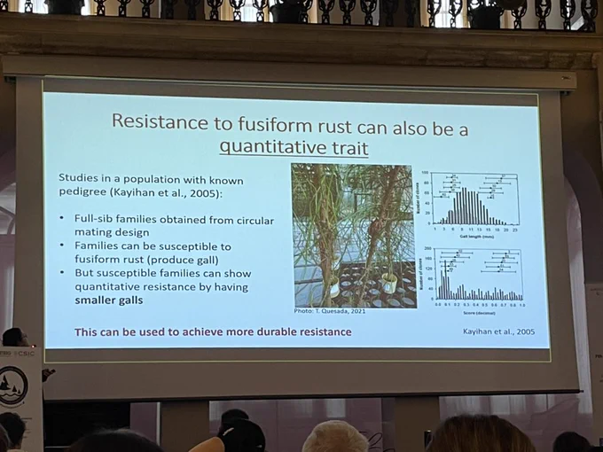 Predicting qualitative and quantitative resistance to fusiform rust in loblolly pine families using integrated genomic and phenotypic host-pathogen data by Tania Quesada.