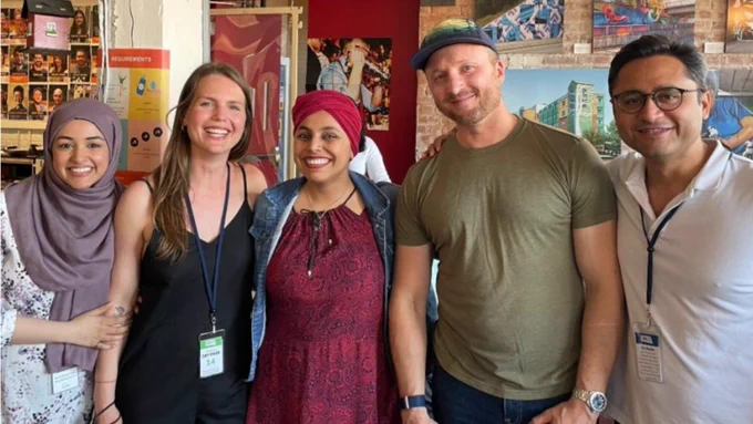 Climate Ventures team (right to left): Khizr Imran Tajammul, Barnabe Geis, Maryam Mohiuddin Ahmed, Shea Sinnott, Sahar Shamsi in Spring 2022