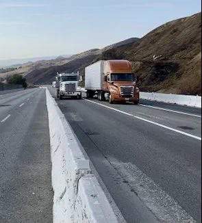 A picture of trucks on northbound I-5