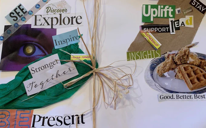 Collage as part of ORS team's arts-based evaluation series with AND implementation