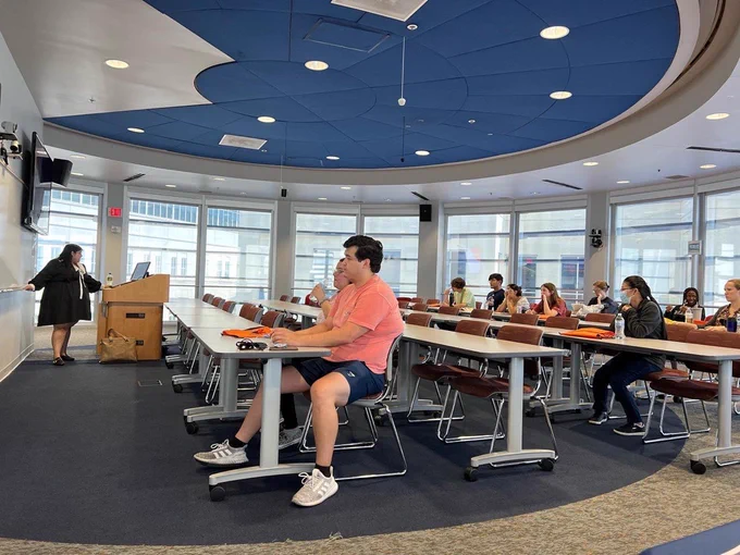 Students at the time management workshop 
