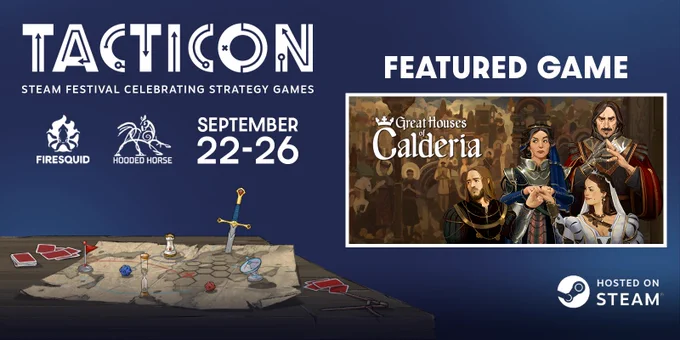 Great Houses of Calderia image next to the TactiCon logo and date 22-26 September