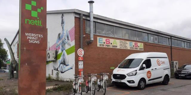 Co Van from Co Cars situated on Marsh Barton, Exeter, next to the business Nettl. 