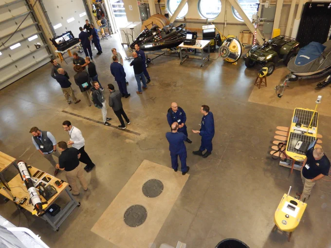 Demos in the GLRC Boathouse at the Smart Ships Coalition Workshop