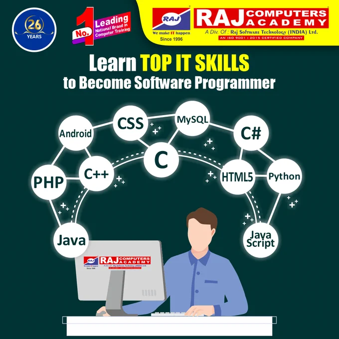 Leading National Brand in Computer Training Institute

Raj Computers Academy
CAREER बनाने में आपका सच्चा साथी

Learn Top IT Skills to become a Software Programmer

#Computercourseforengineeringstudents #WebProgramming #webtechnology #webapplicationdevelopment #SystemProgramming #Programmingcourse #javascript #MySQLtraining #Androidtraining #Html5Training #CSSTraining #rajcomputers #computercourses #computerinstitute #computertraining #onlinecourses #Photeditingcourse #GraphicArtistcourse #webdesigning #Digitalmarketingcourse #digitalmarketing #ccc #computerclasses #Diplomacourse #TallyPrime #Computersiedaccountingcourse #GovermentDiploma #Programming