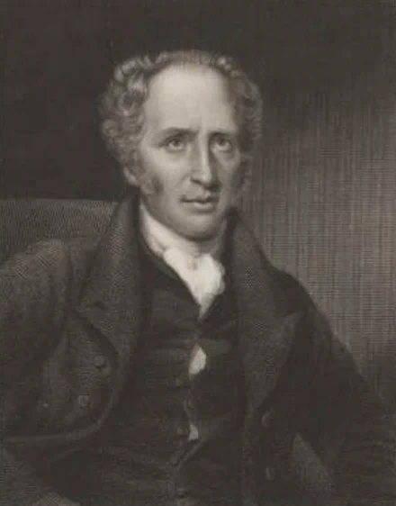 Bookplate engraving of John Hodgson, looking like a daper clergyman with fluffy hair.