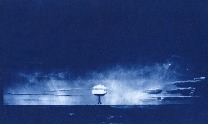 Luke Ryan, Office Joe-4, 2022, cyanotype, 24 x 35 cm