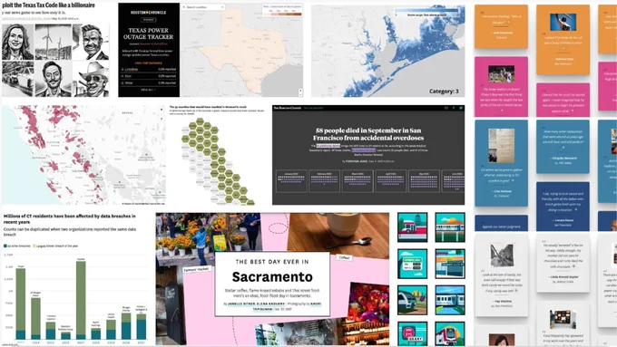 Collage of web pages. From Hearst Newspapers (HNP)
