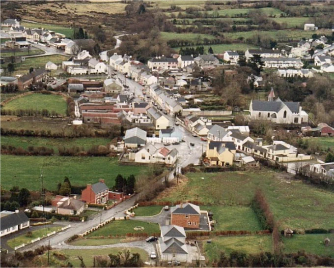 Aerial view of the village of Athea, Co. Limerick
