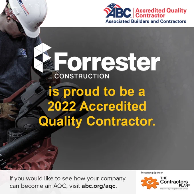 Forrester Construction Named Accredited Quality Contractor By Associated Builders and Contractors National