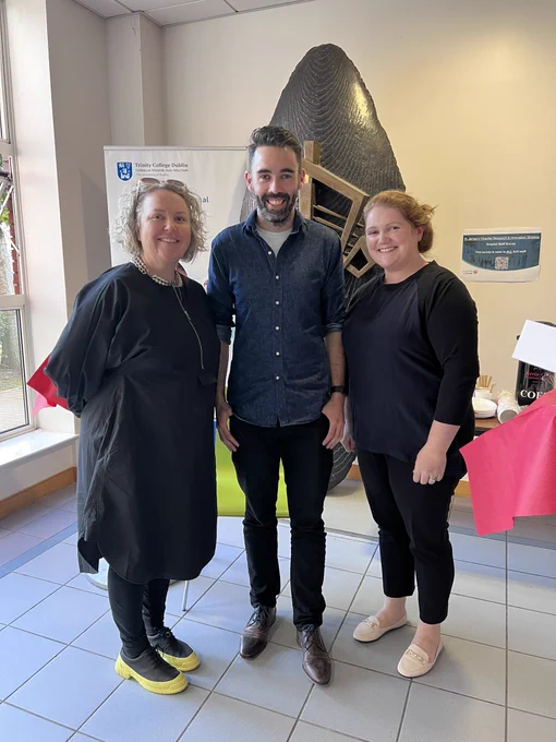 Linda Doyle at St James Hospital with Dr Brian Henderson Dr Gráinne  Sheill