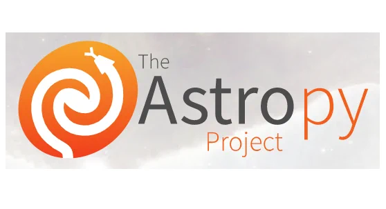 The logo of the Astropy Project, which is a stylized snake curled into the shape of a spiral galaxy