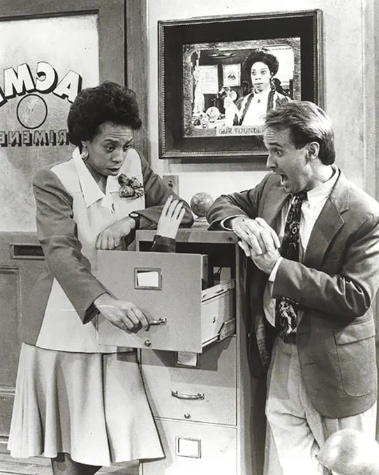 Lynne Thigpen and Greg Lee on "Where in the World is Carmen Sandiego?" Photo courtesy: Jeffrey Kane/GBH Archives.