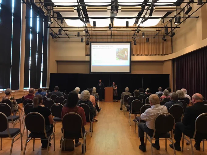 HAI's Scott Vierick & Megan Anderson presenting the City of Virginia Beach Historic Houses Interpretive Plan at a public meeting on September 15th