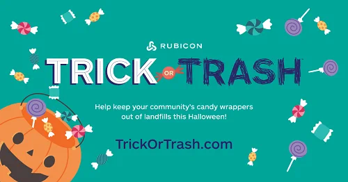 Trick or Trash, help keep candy wrappers out of the landfill. www.TrickorTrash.com