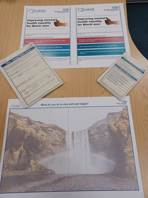 Materials being displayed by the NSFT team at Norfolk Black History Month's launch event