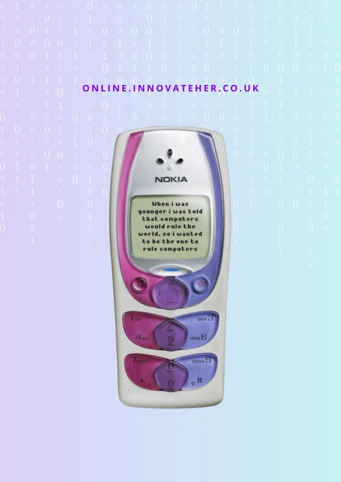Graphic of a phone with the quote- "Once someone told me that computers would one day rule the world, so i wanted to be the one to rule computers"