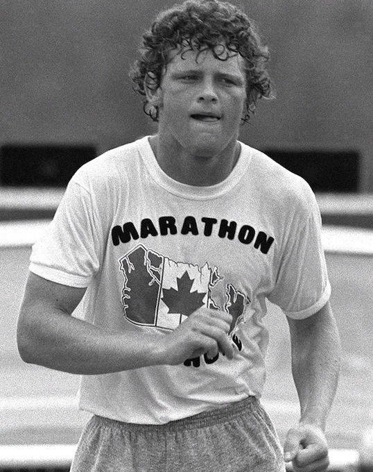Terry Fox during the Marathon of Hope.  Photo Credit: Maclean's, 2022.