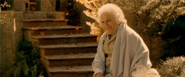 bilbo sitting in rivendell