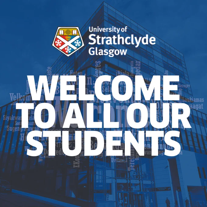 Image of Learning and Teaching Building with "Welcome to all of our students" text overlay.