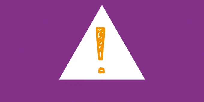 warning triangle on purple background