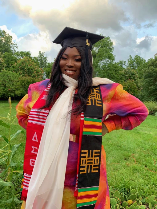 Pictured: The Austin Hays Scholarship winner, Fatima Koroma, after graduating from the University of Maryland, College Park.