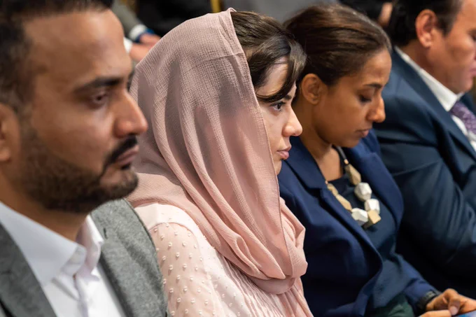 Audience listens as Secretary of State Antony Blinken announces the State Departments Alliance for Afghan Women’s Economic Resilience.