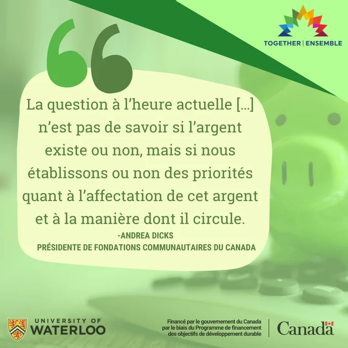 La question à l'heure actuelle [...] n'est pas de savoir si l'argent existe ou non, mais si nous établissons ou non des priorités quant à 'affectation de cet argent et à la manière dont il circule.