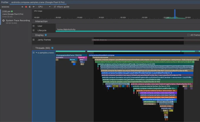 Composables in the system trace