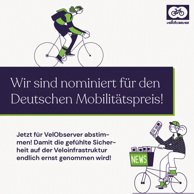 VelObserver ist nominiert für den Deutschen Mobilitätspreis.