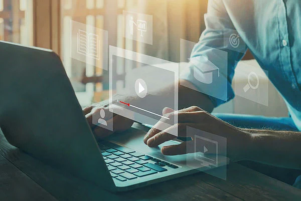 Webinar online, education on the internet, e-learning concept