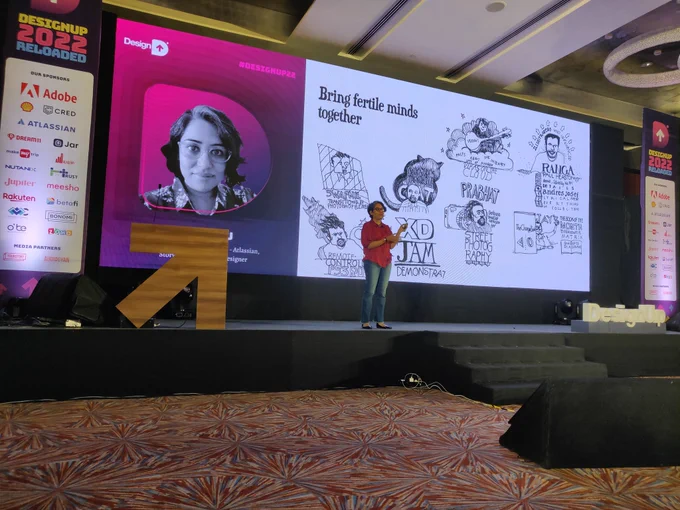 Soo showing sketches about her colleagues