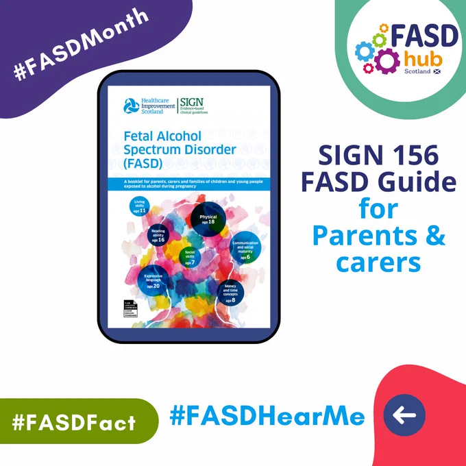 Cover of the SIGN 156 FASD Guide for parents and carers.