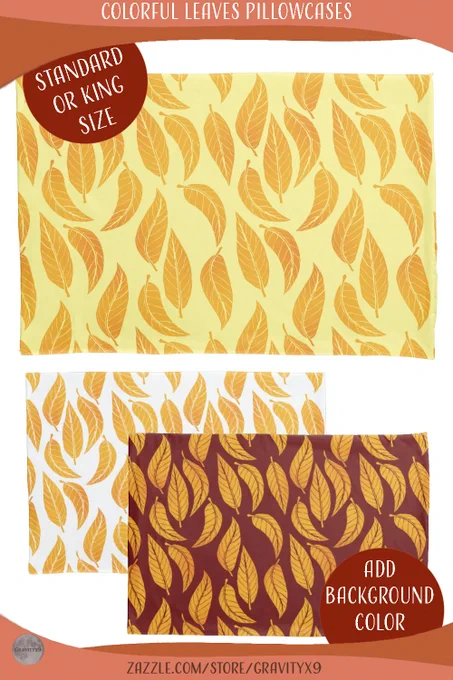 20% off with code SAVETHURSDAY
* Golden Autumn colors of the leaves are illustrated. * Front and back side of this pillowcase can be personalize. * Change the yellow background color to a color of your choice. * 