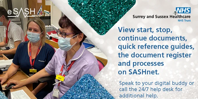 Two SASH staff members using our new Cerner system.