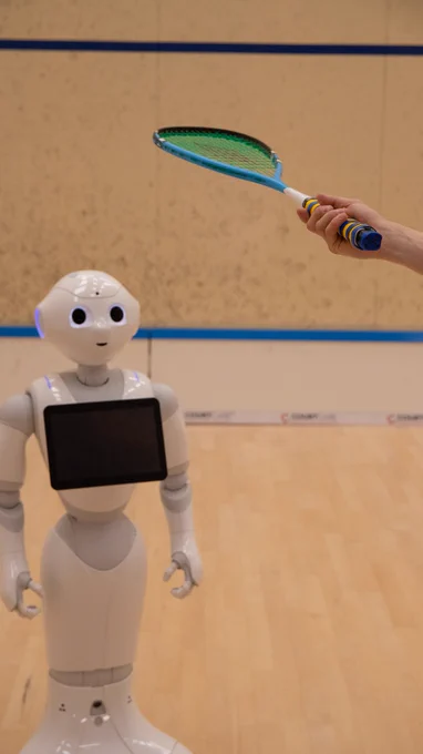 Pepper Robot links to Racketware motion sensor to provide real-time on-court coaching and feedback