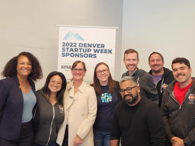 Group photo with Denver Startup Week panelists