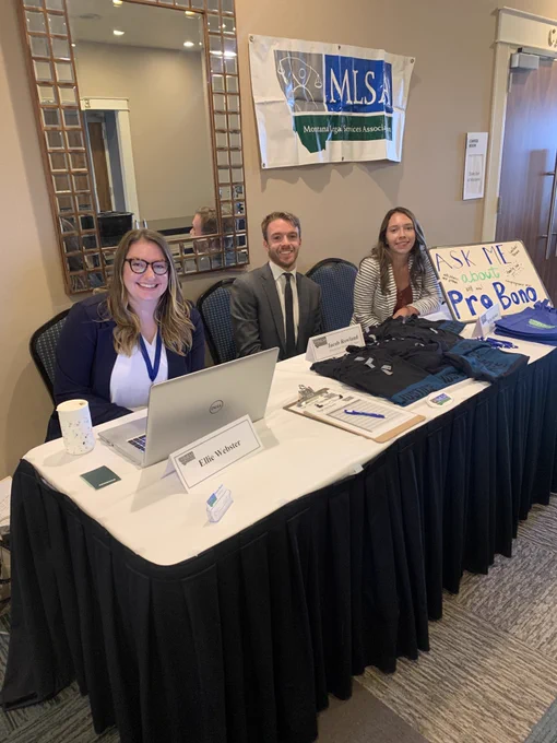 MLSA's pro bono team recruiting volunteers at the State Bar of Montana's 2022 Annual Meeting